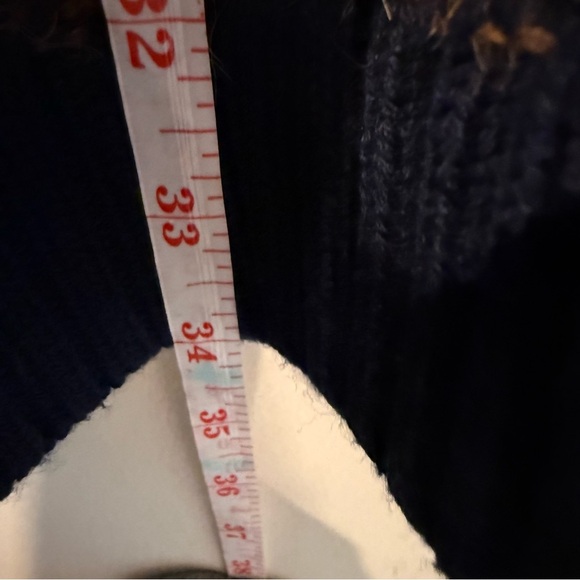 Pendleton Wool Alpaca Cardigan Sweater Open Front Brown Blue Pockets Petite M - Picture 9 of 13